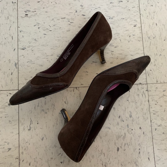 New - Issac Mizrahi Target Kitten Heel Brown Pumps - Picture 3 of 8